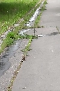 Gorgeous Black-haired Pisses Twice In This Outdoor Pics