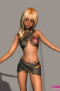 Elegant Blonde Teenage Girl In Inviting Brasil Cut Panties