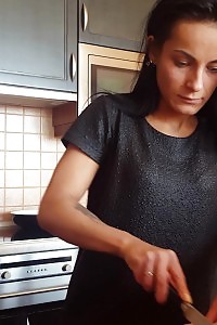 Lexi Dona Cooks Her Food In The Kitchen