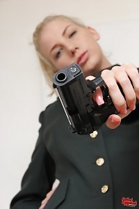 Danielle May Having Fun With Her Gun