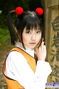 Asian Minx In Pigtails And Outfit Displays Her Hairy Cunt And Her Lovely Toys