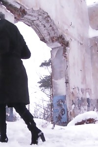 Black Haired Dasha Relieves Her Pee Desperation