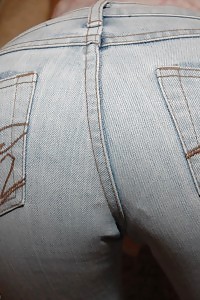 Blonde Sea Sexually Pulls Down Her Jeans To Expose Her Pink Panties