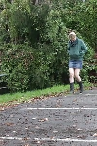 Blonde Girl Pisses In The Car Park