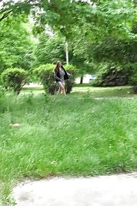 Desirable Black-haired Pulls Her G String To Piss