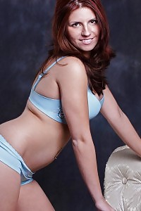 Hot Big-breasted Mom In Her Blue Basic Lingerie