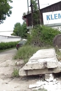 Magnetizing Blonde Pisses Onto A Concrete Slab